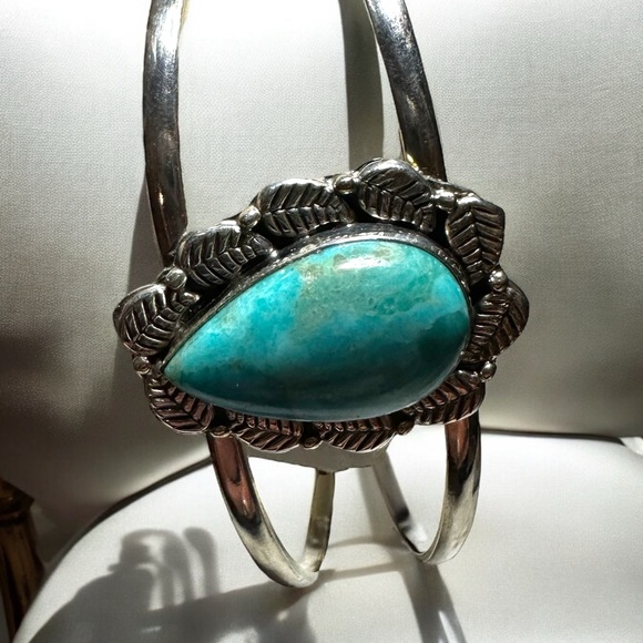 Blue Moon Turquoise Sterling Silver Cuff Bracelet - Picture 8 of 14